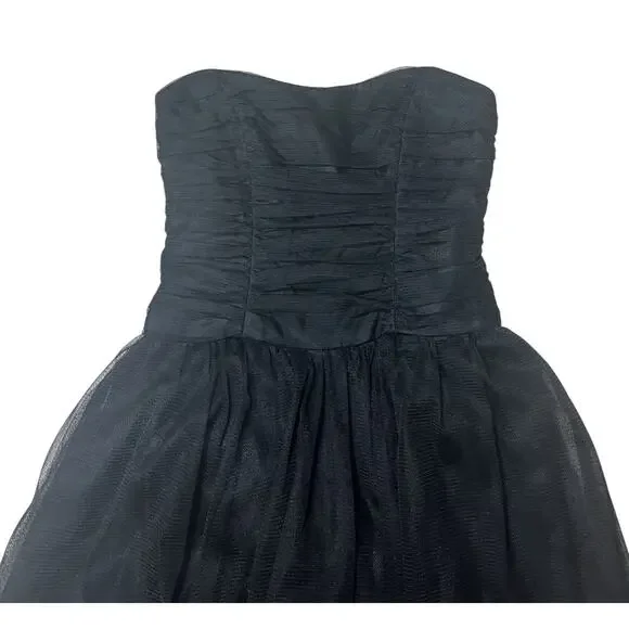 Nicole Miller Collection 90s Y2K Black 6 Mini Dress Whimsygoth Fairy Tulle Prom - Picture 2 of 8
